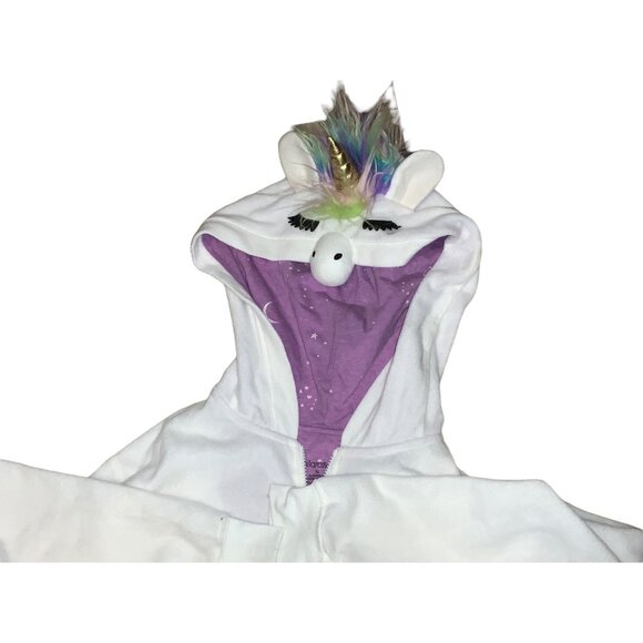 Unicorn One Piece Sleepwear Halloween Costume Cream White XL - Picture 4 of 8